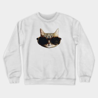 Cat - Cool Kitten with sunglasses Crewneck Sweatshirt